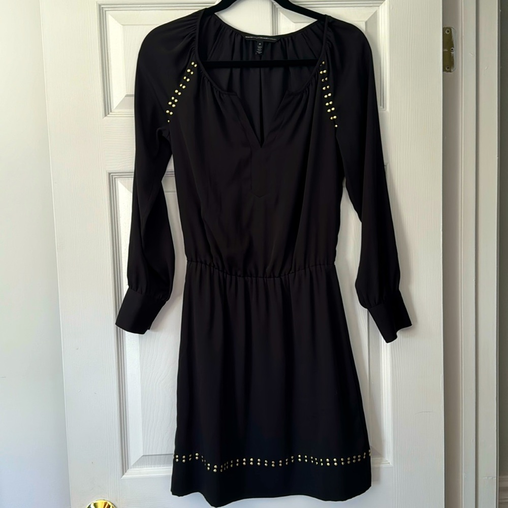 White House Black Market Black Long Sleeve Dress